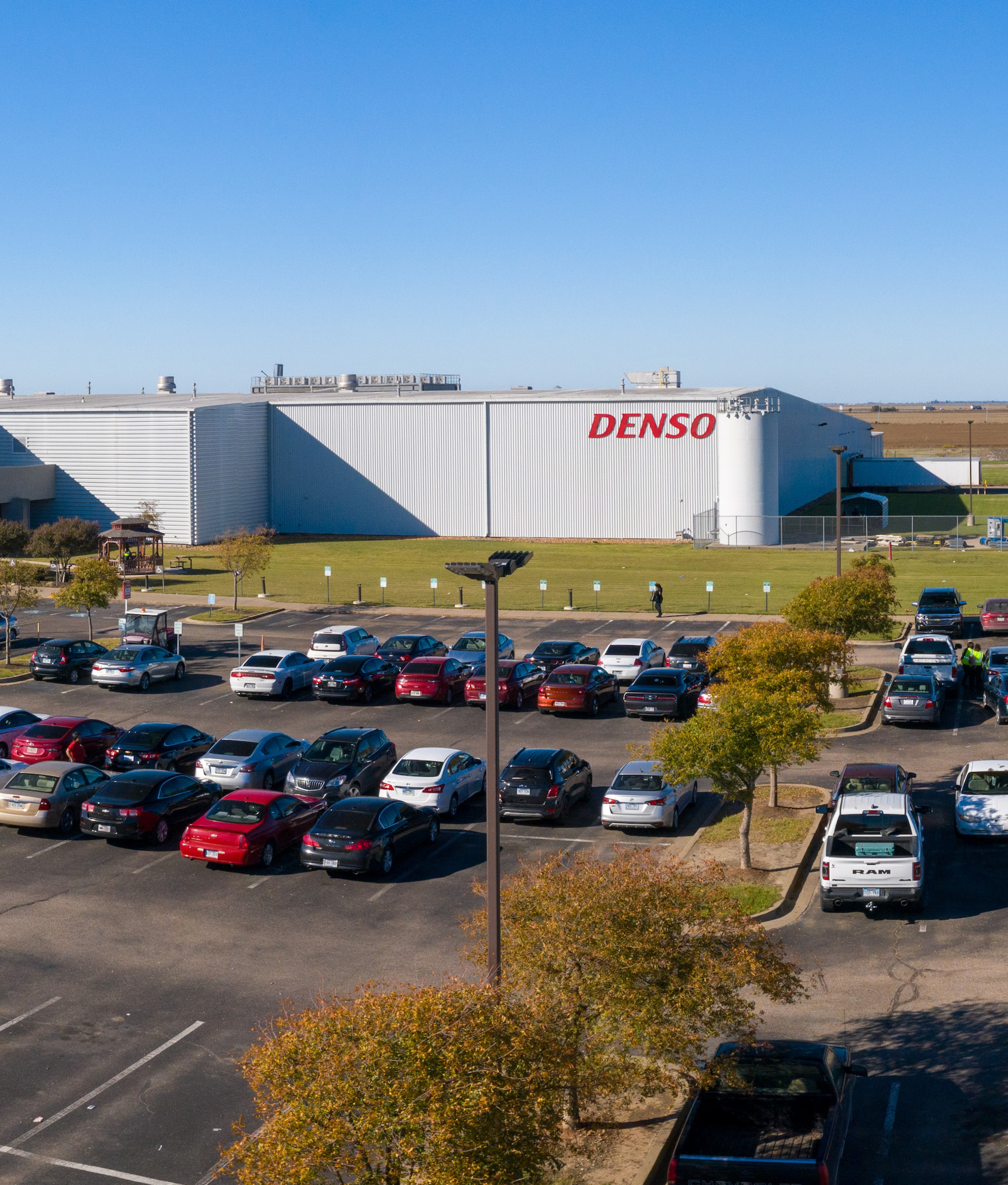 Denso's plant parking lot